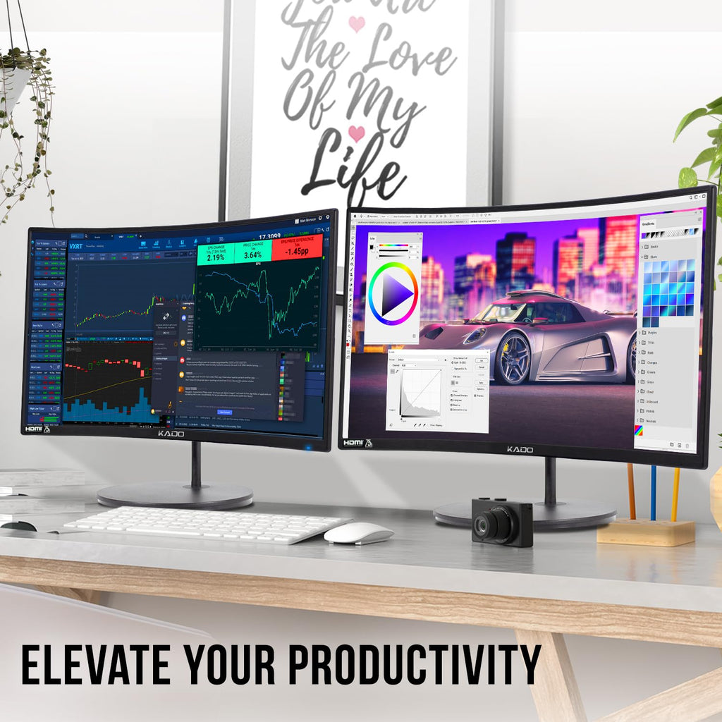 24" Curved 75Hz Computer Monitor 2-Pack F251