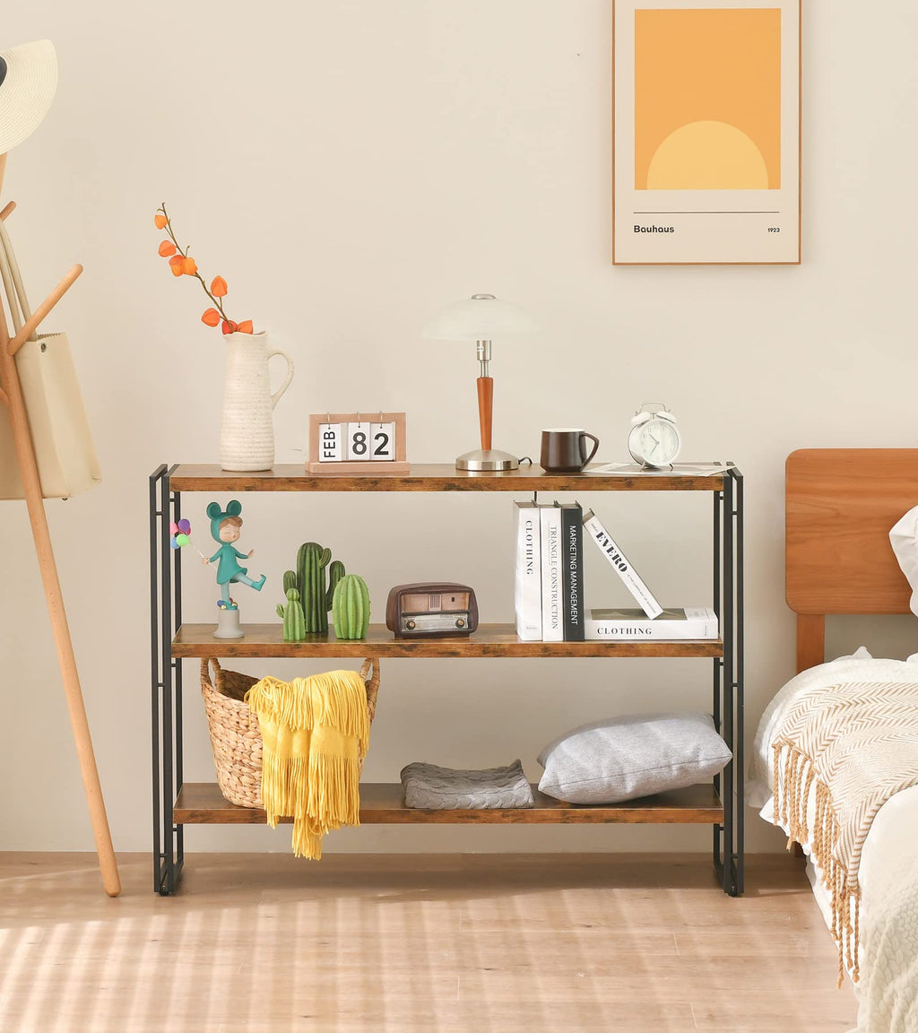 3-Tier Wood and Metal Bookshelf F846