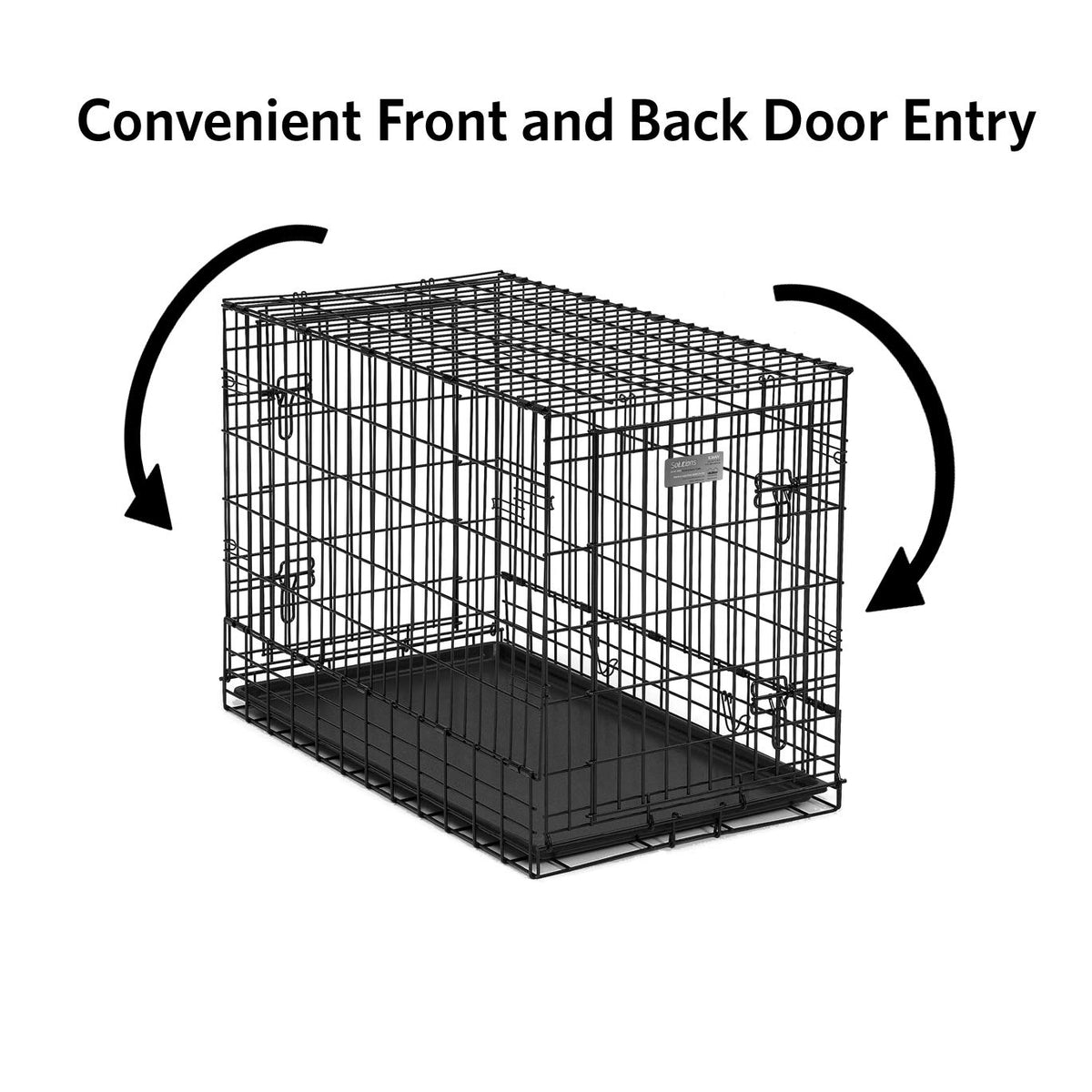 Double Door Folding Metal Dog Crate X374289