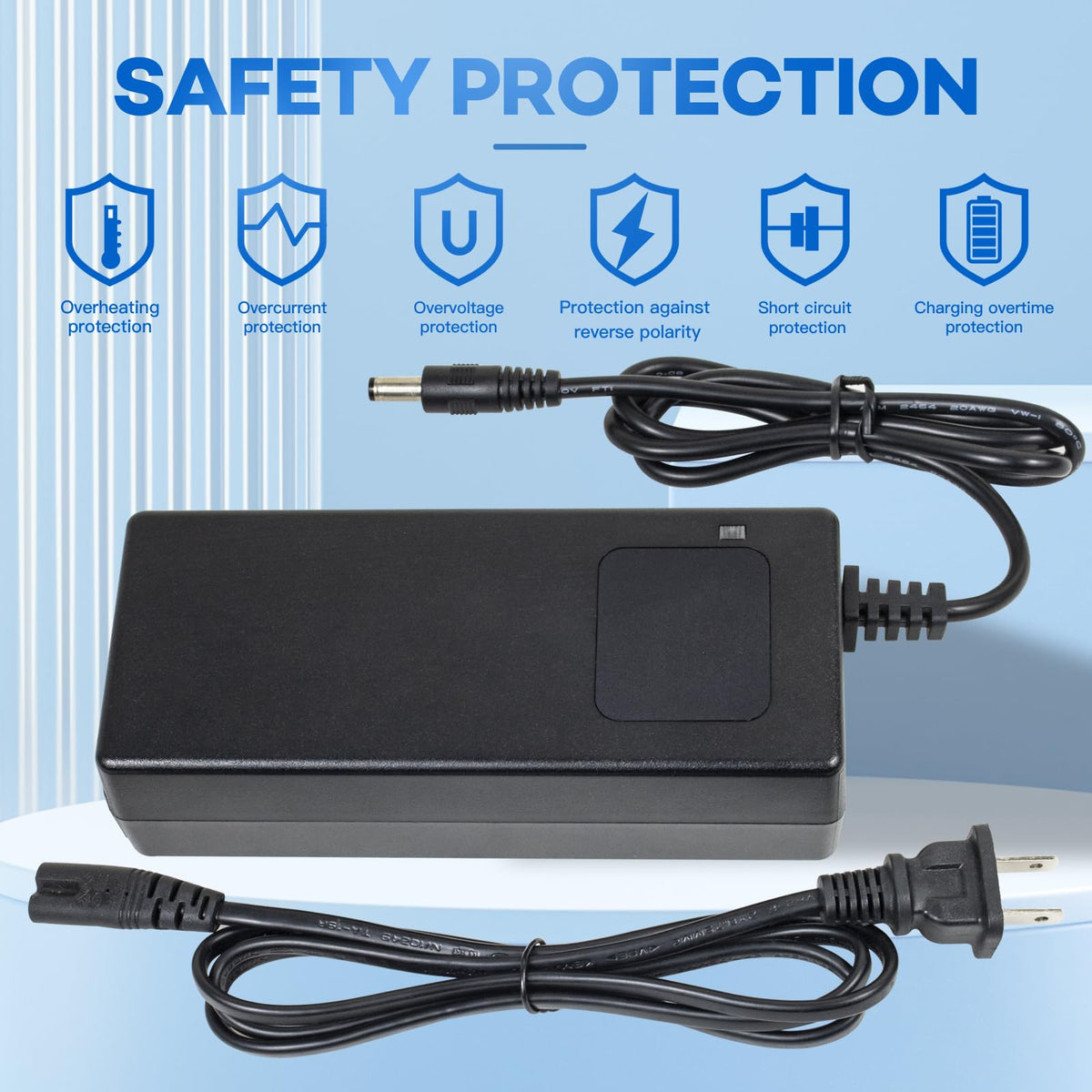 42V 3A Lithium Battery Charger with Display and Built-in Fan Q37357
