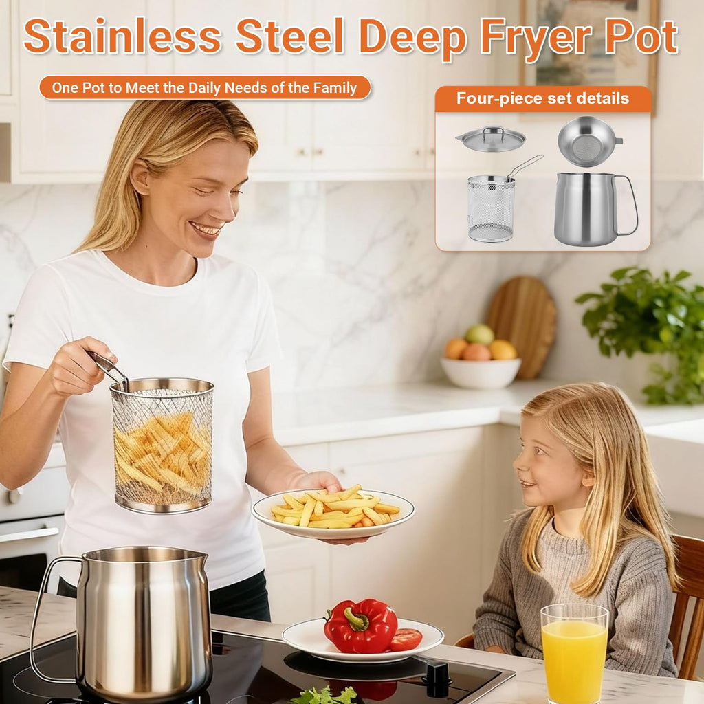 304 Stainless Steel Deep Fryer with Basket X58318