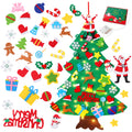 Felt Christmas Tree for Toddlers, 3.2ft Wall Hanging DIY Xmas Decorations with String Light Y219698