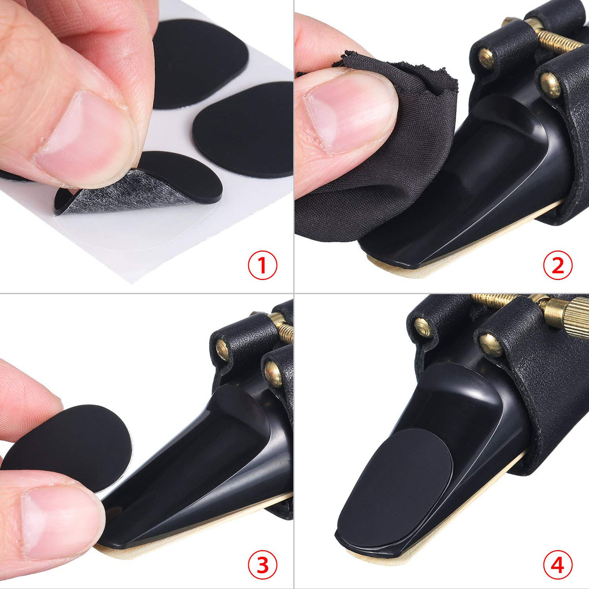 32 Pieces 0.8 mm Saxophone and Clarinet Mouthpiece Cushion Black L606