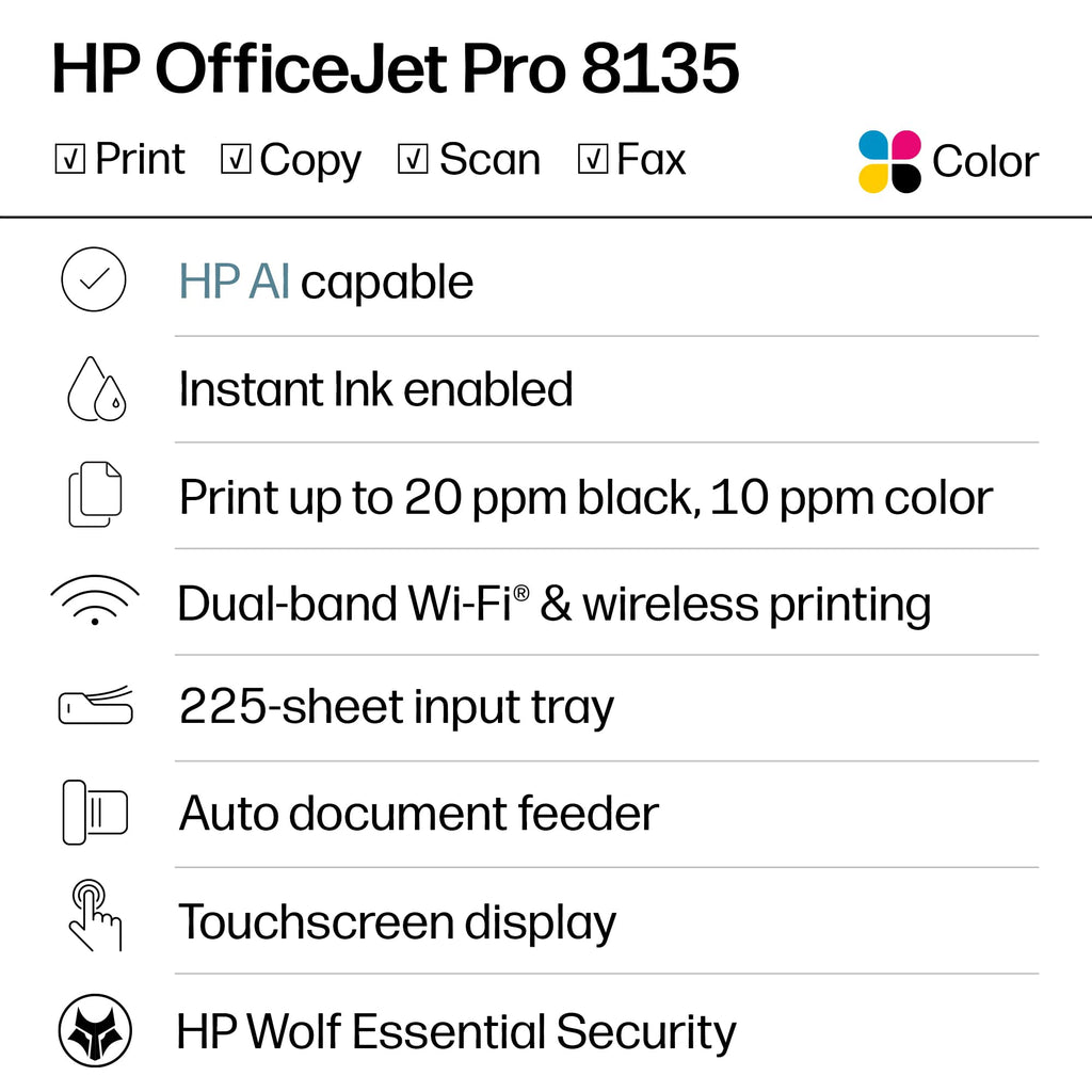 Wireless All-in-One Color Inkjet Printer D34999