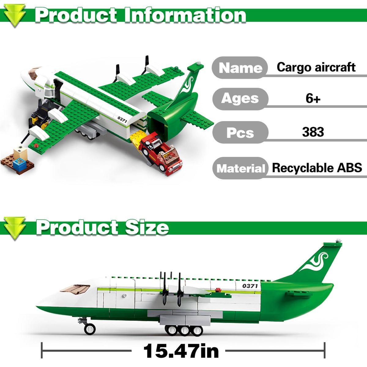 City Cargo Plane Building Set with Car Y2697