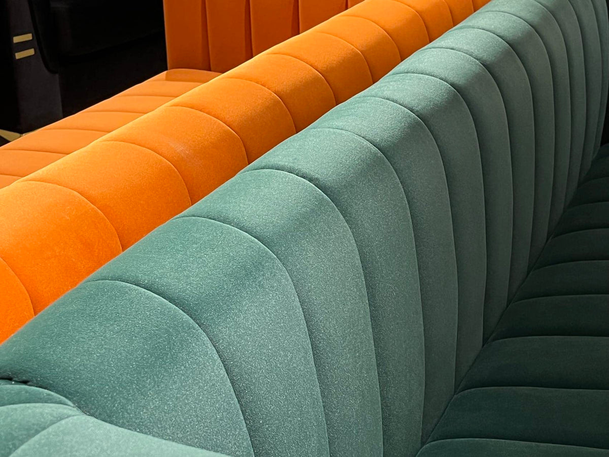 Orange Velvet 80 Inch 3 Seat Sofa F3312