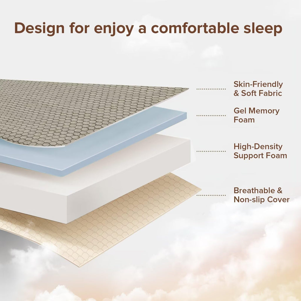 Memory Foam Trifold Mattress Full Size 6 Inch Grey P3011