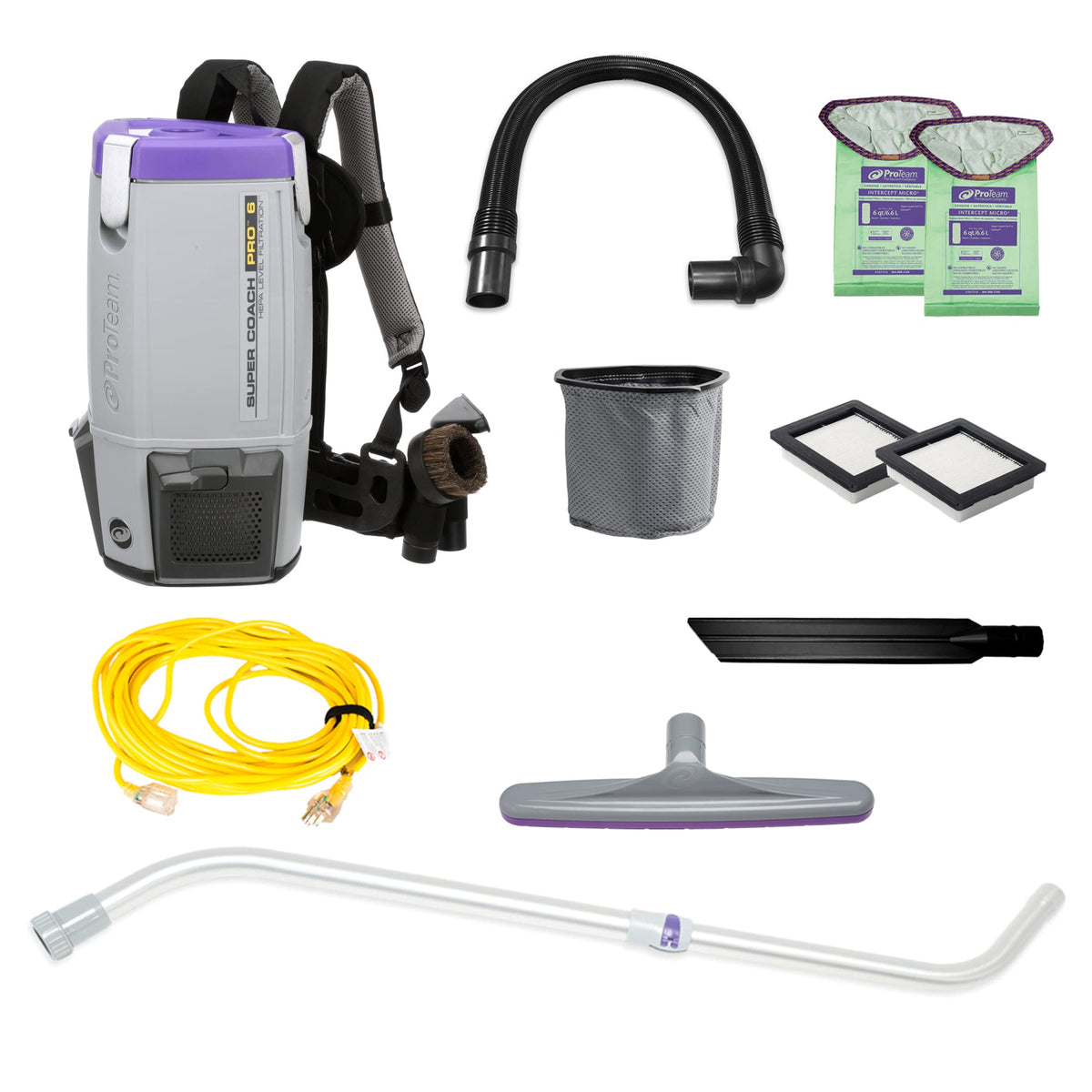 6 Quart Corded Backpack Vacuum with Telescoping Wand Tool Kit J33241