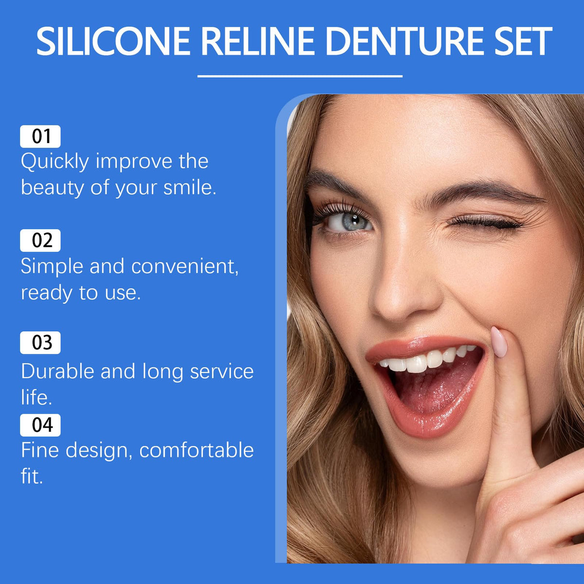 Full Denture Set Silicone Reline Kit 1 Ounce X671