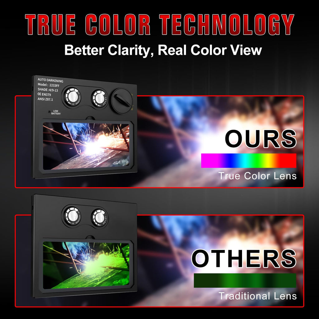 Auto Darkening Welding Helmet with Light True Color E8317