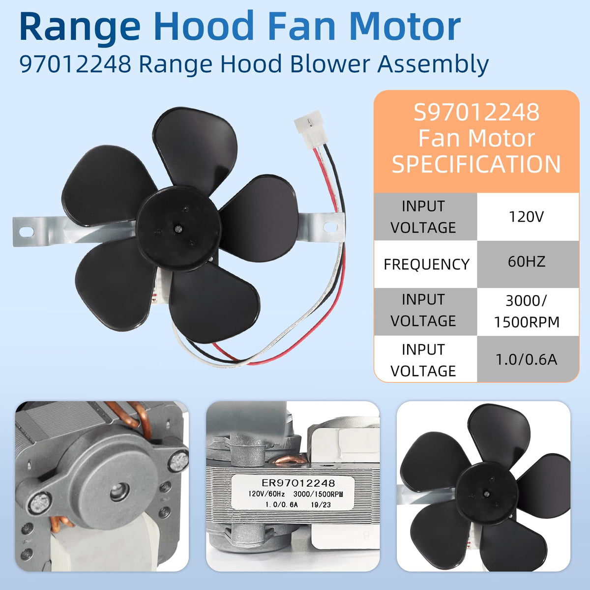 Range Hood Fan Motor Replacement Part L7789
