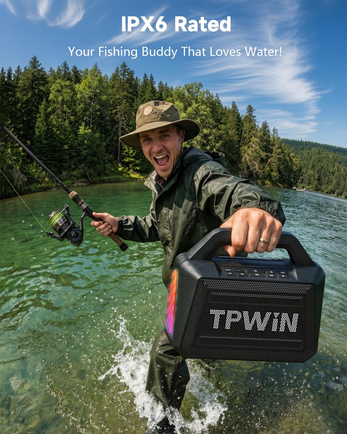 80W IPX6 Waterproof Portable Bluetooth Speaker T26527