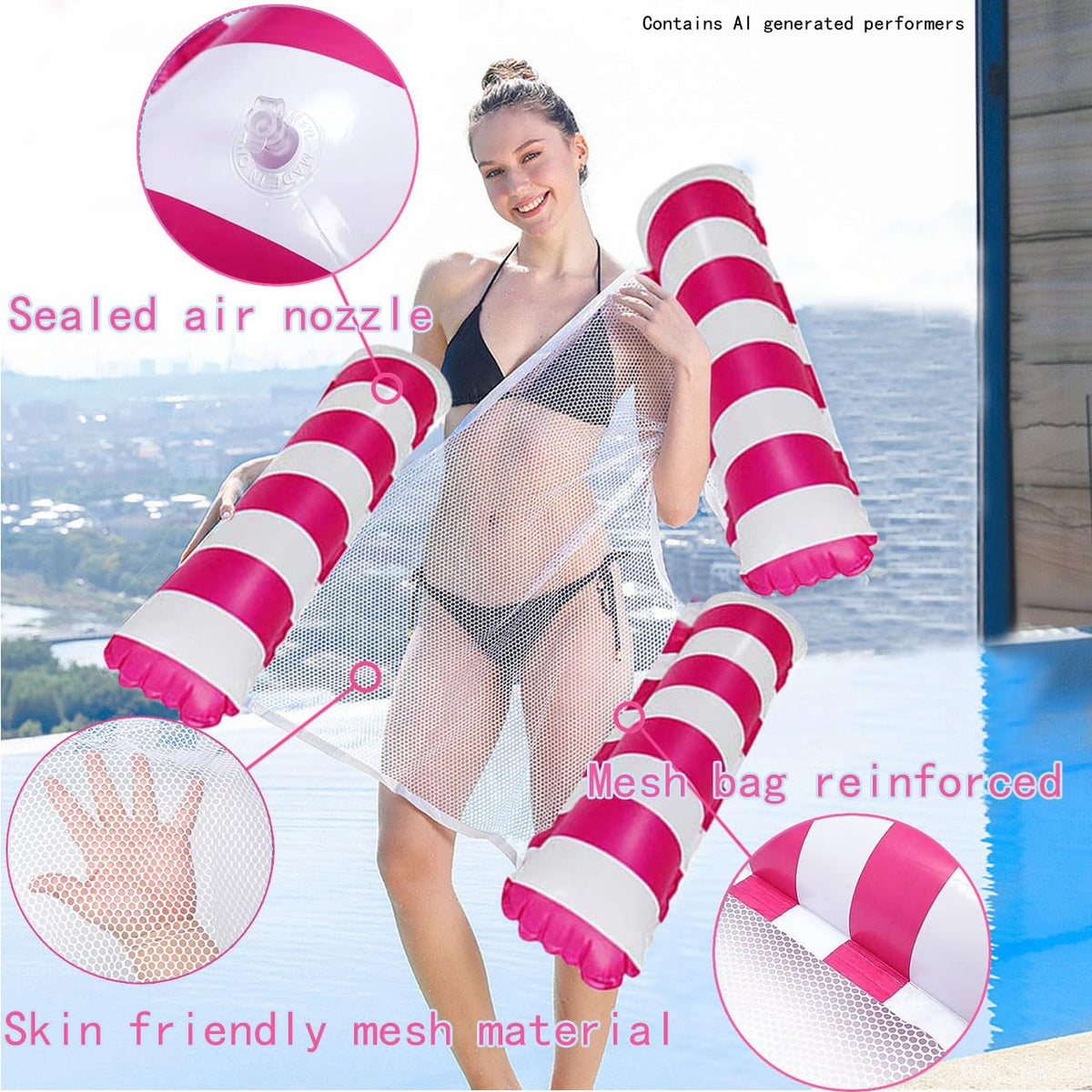 2 Pack Inflatable Pool Floats Chair Bed Hammock B481841