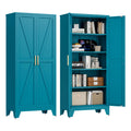 71'' Peacock Blue Metal Storage Cabinet with 4 Adjustable Shelves Y374755