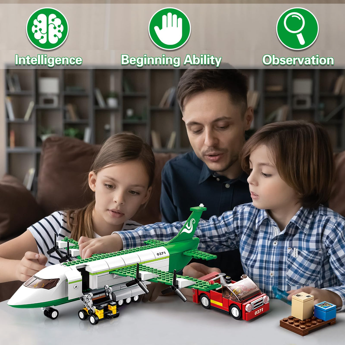 City Cargo Plane Building Set with Car Y2697