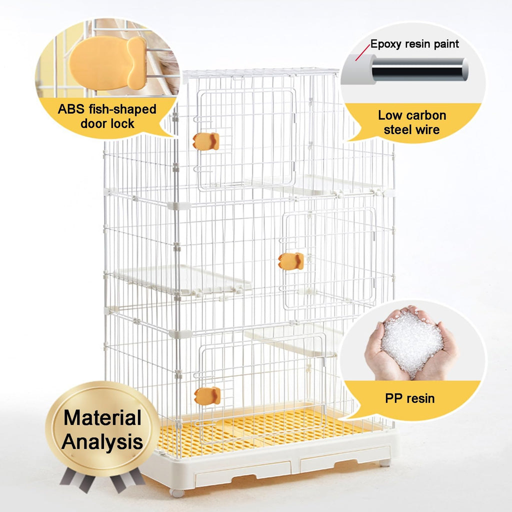 Detachable Metal Wire Cat Enclosure with Litter Box B661