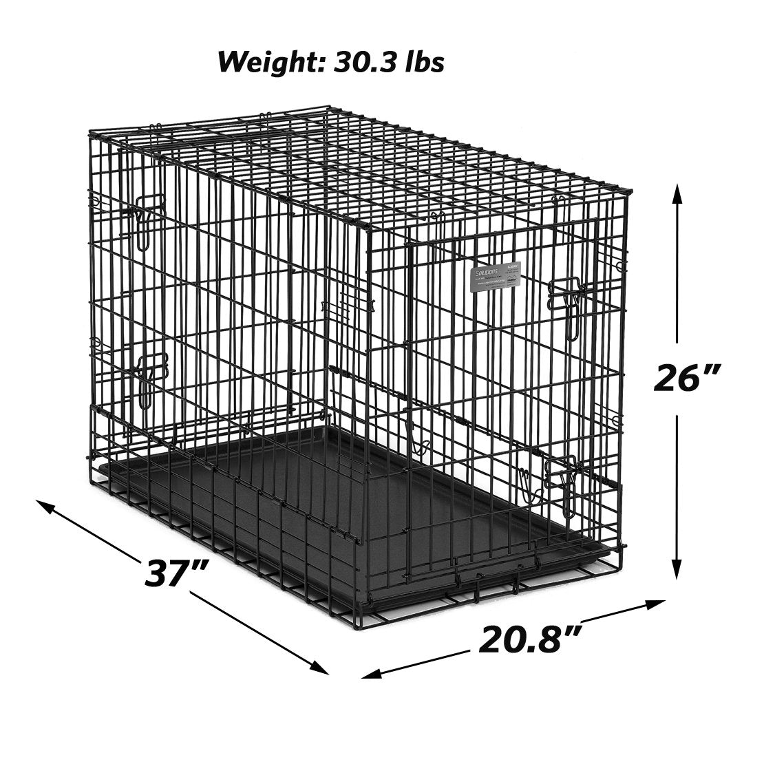 Double Door Folding Metal Dog Crate X374289