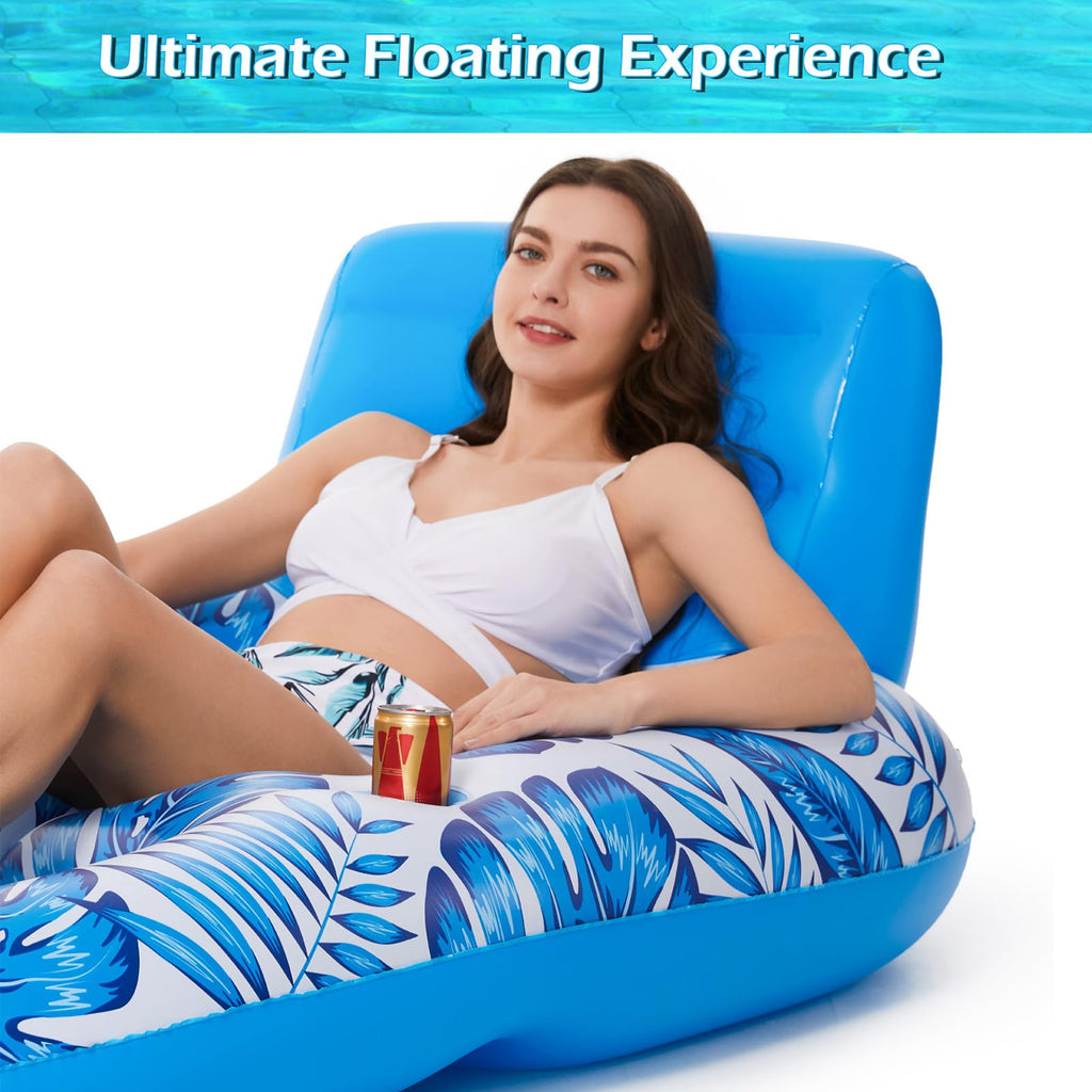 Inflatable Pool Float Lounger with Cup Holders K7297