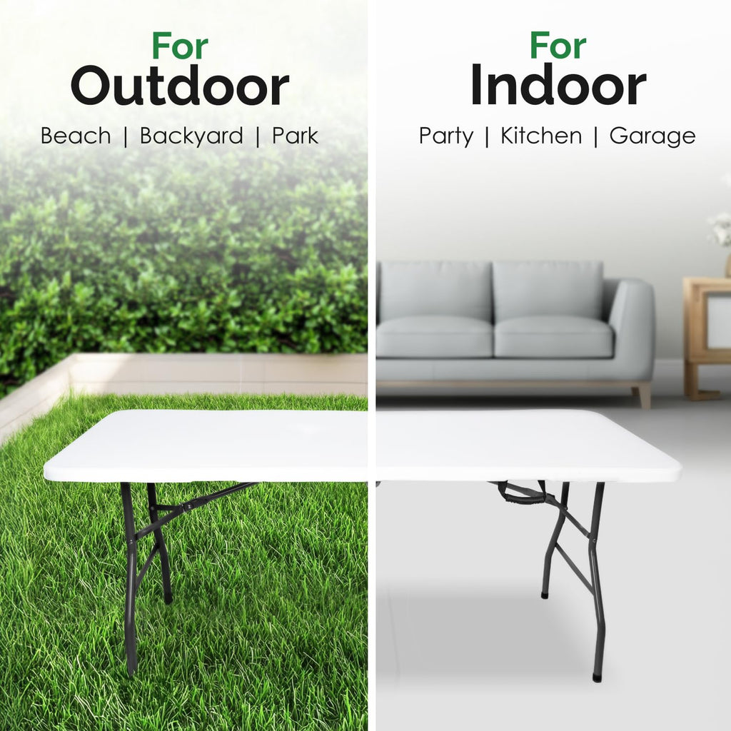 White 6ft Folding Table with Handle N6911