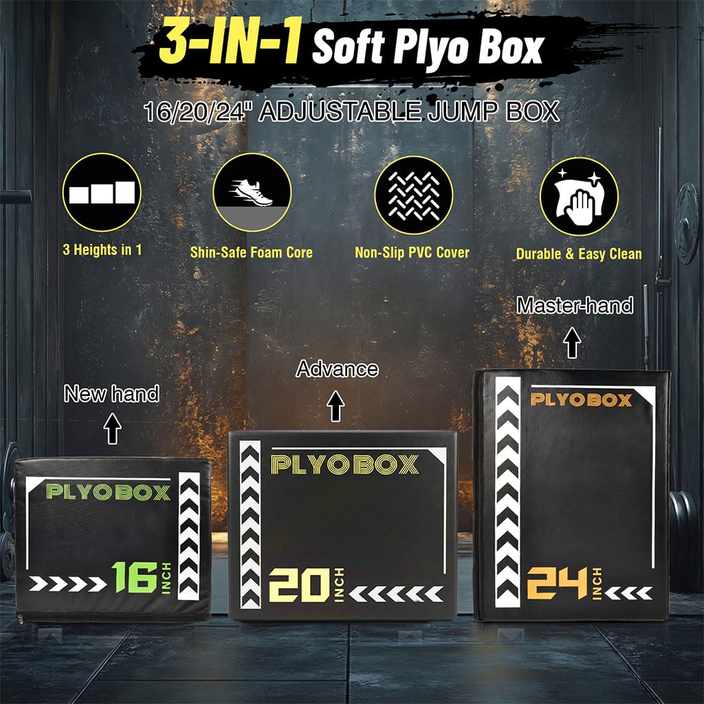 3-in-1 Foam Plyo Box with Non-Slip Cover V740