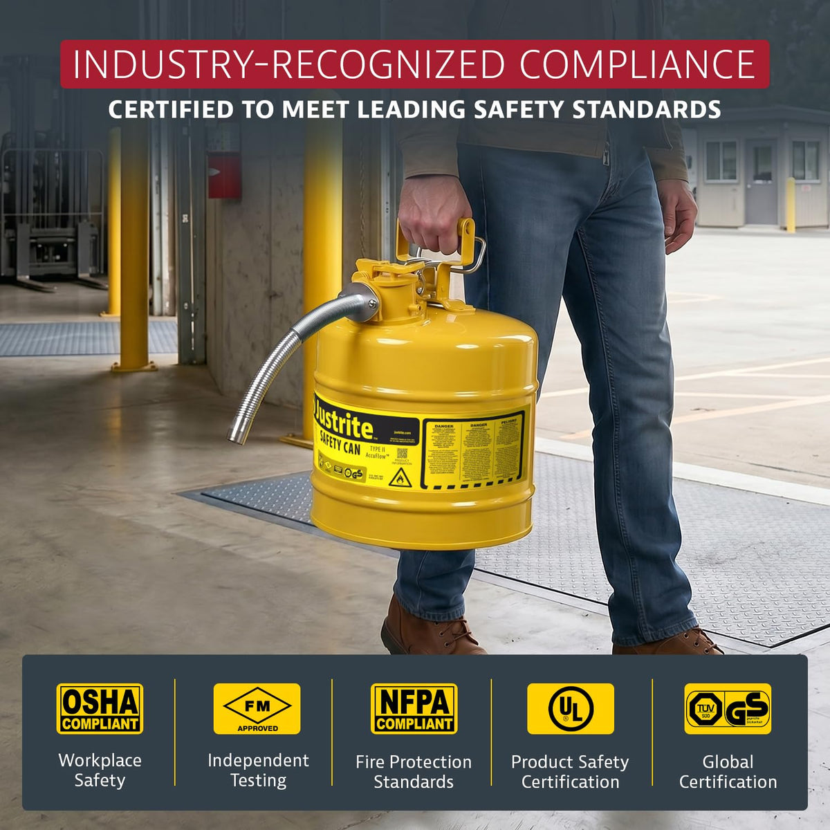 Yellow Galvanized Steel Diesel Fuel Can Z46461