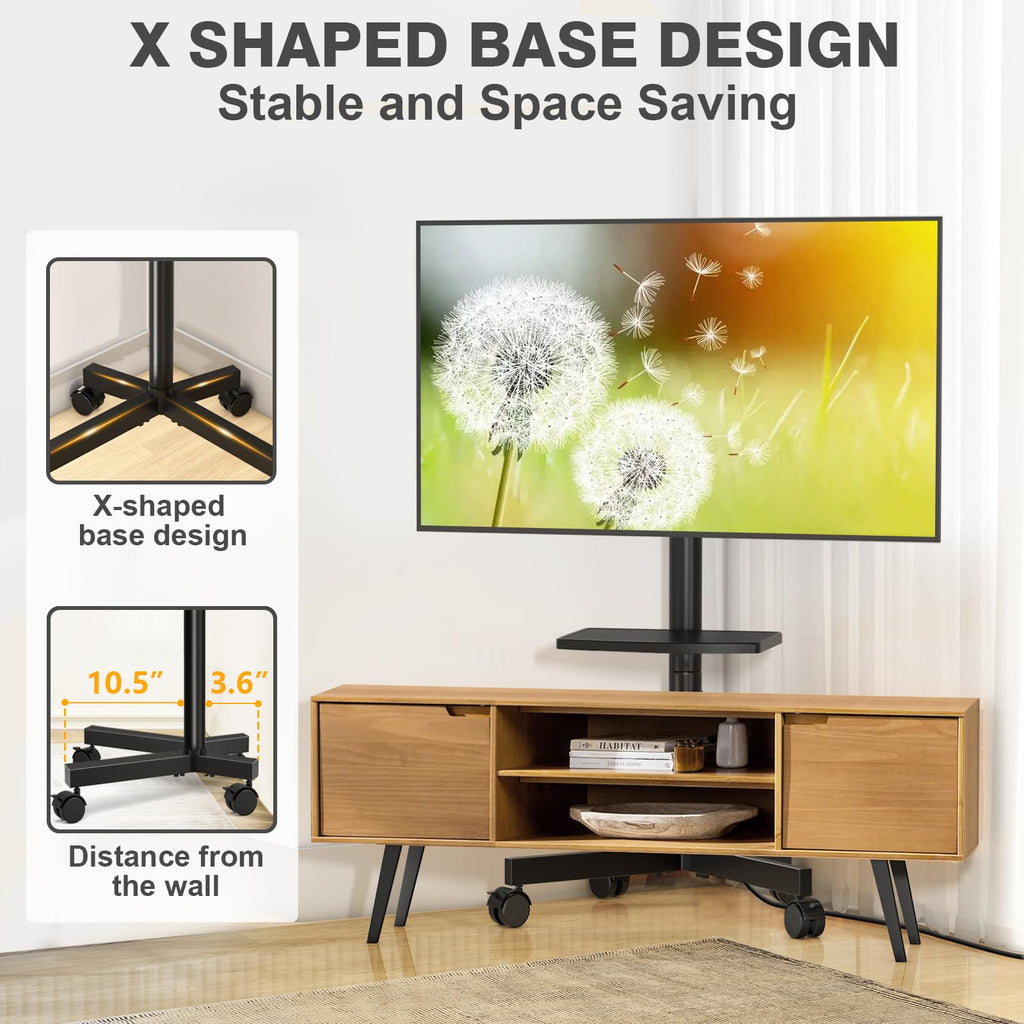 Mobile TV Stand with Power Outlet for 23-65 Inch TVs U5755