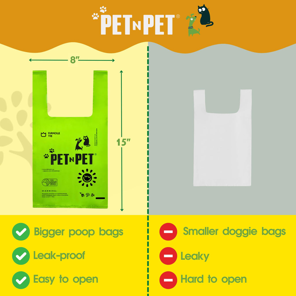 200 Count Unscented Tie Handles Poop Bags T987