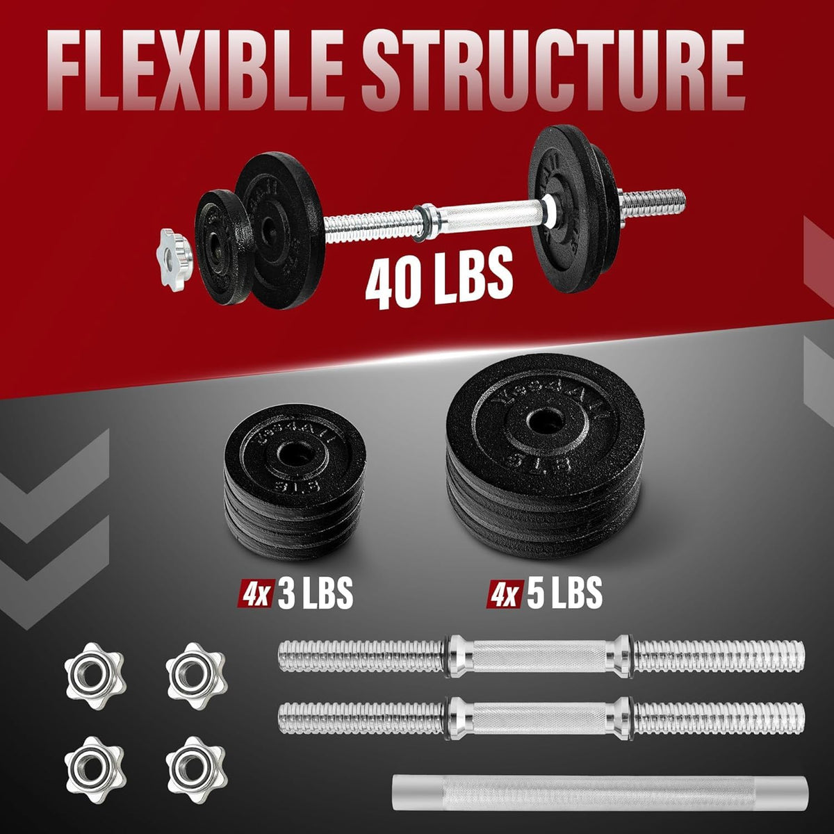 Adjustable Dumbbell Set with Weight Plates R347