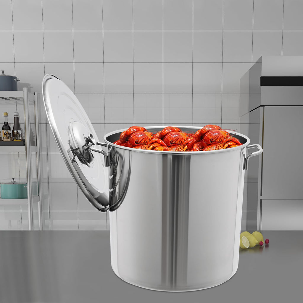 Stainless Steel 40L Stockpot with Basket Lid T68323