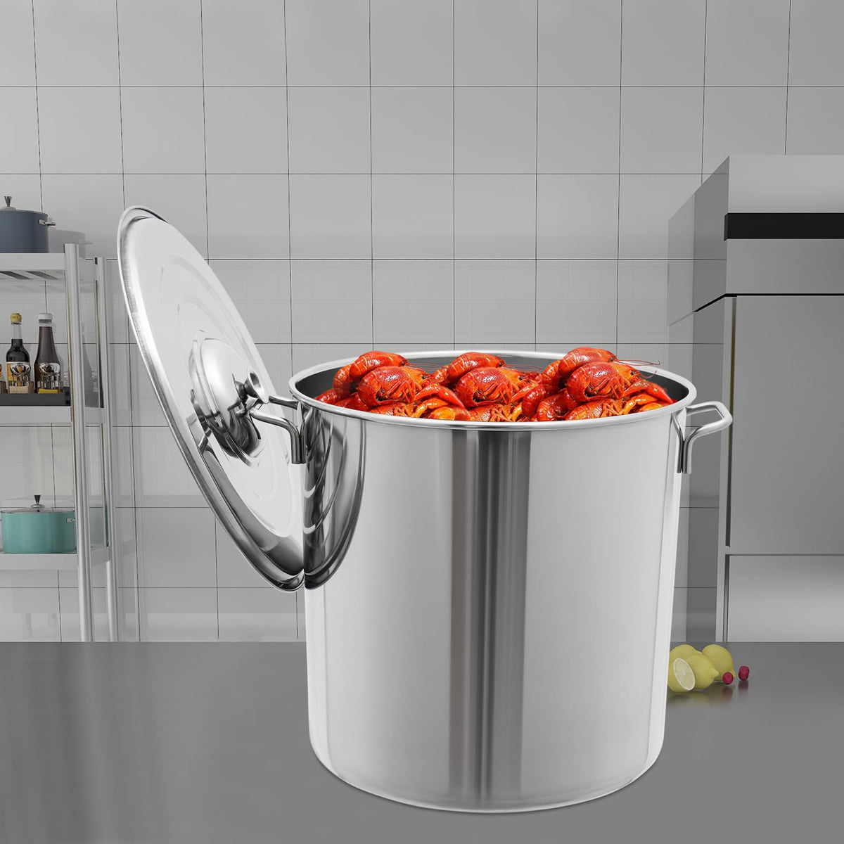 Stainless Steel 40L Stockpot with Basket Lid T68323
