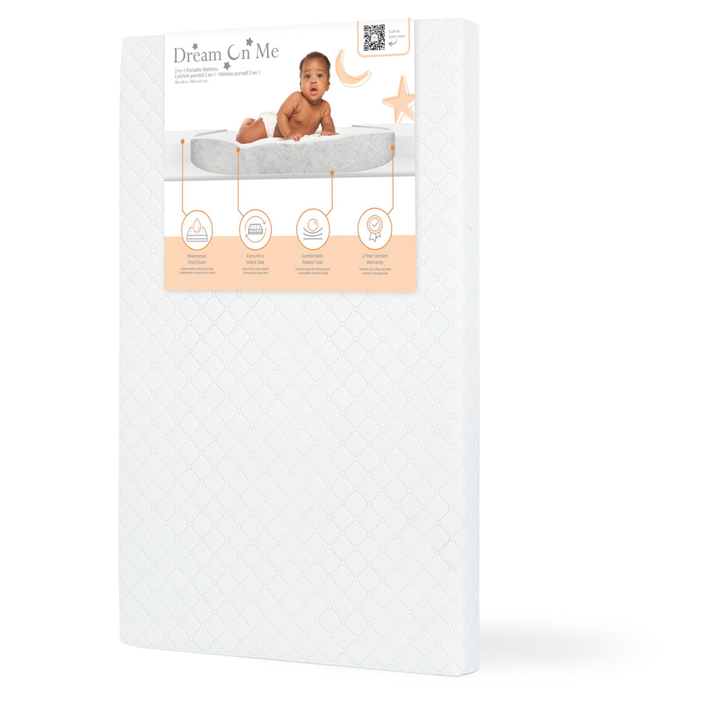 2-in-1 Mini Crib Mattress, Dual-Sided Waterproof U823614