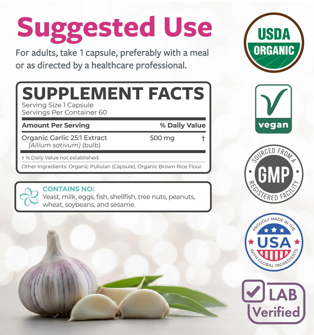 USDA Organic Odorless Garlic Capsules Z665
