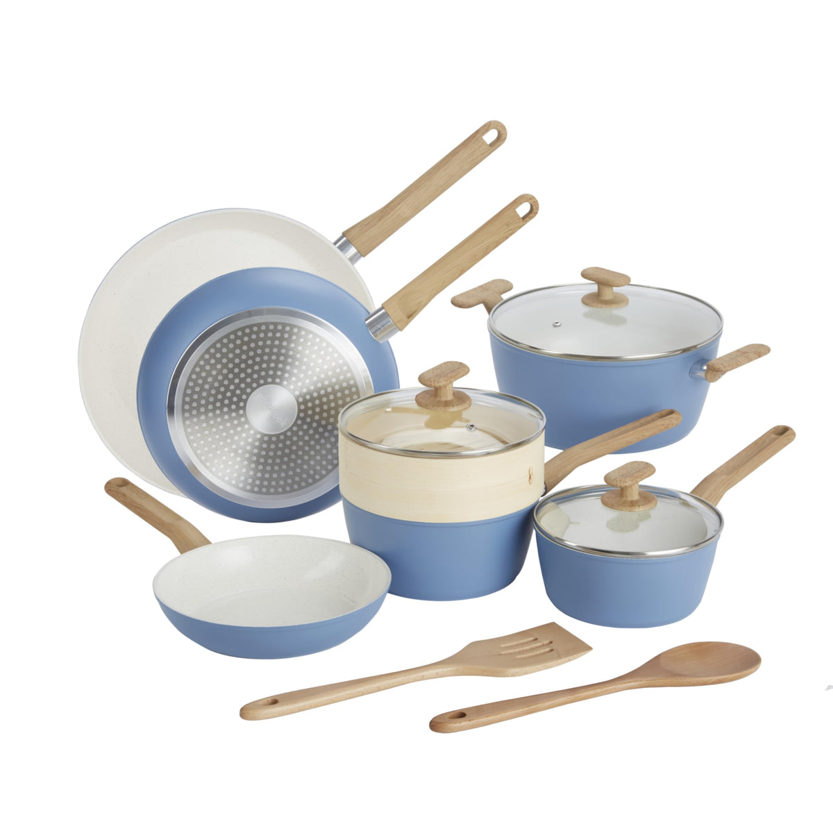 12-Piece Light Blue Ceramic Titanium-Infused Nonstick Cookware Set W902255
