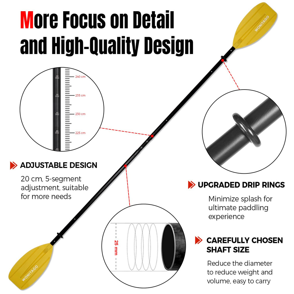 Adjustable Portable 5-Piece Kayak Paddle T883374