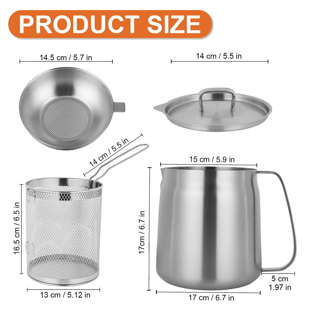 304 Stainless Steel Deep Fryer with Basket X58318