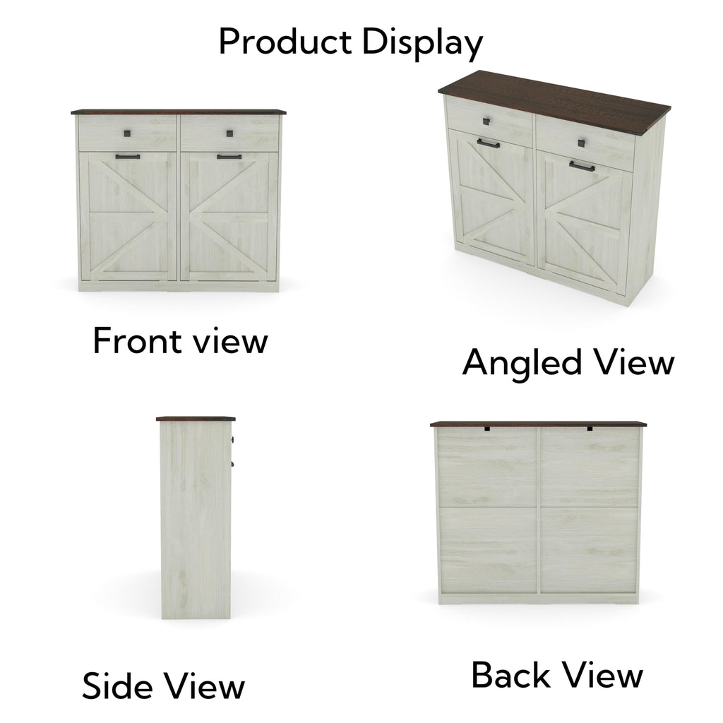 Double Tilt Out Trash Cabinet with Hideaway Drawer J853652
