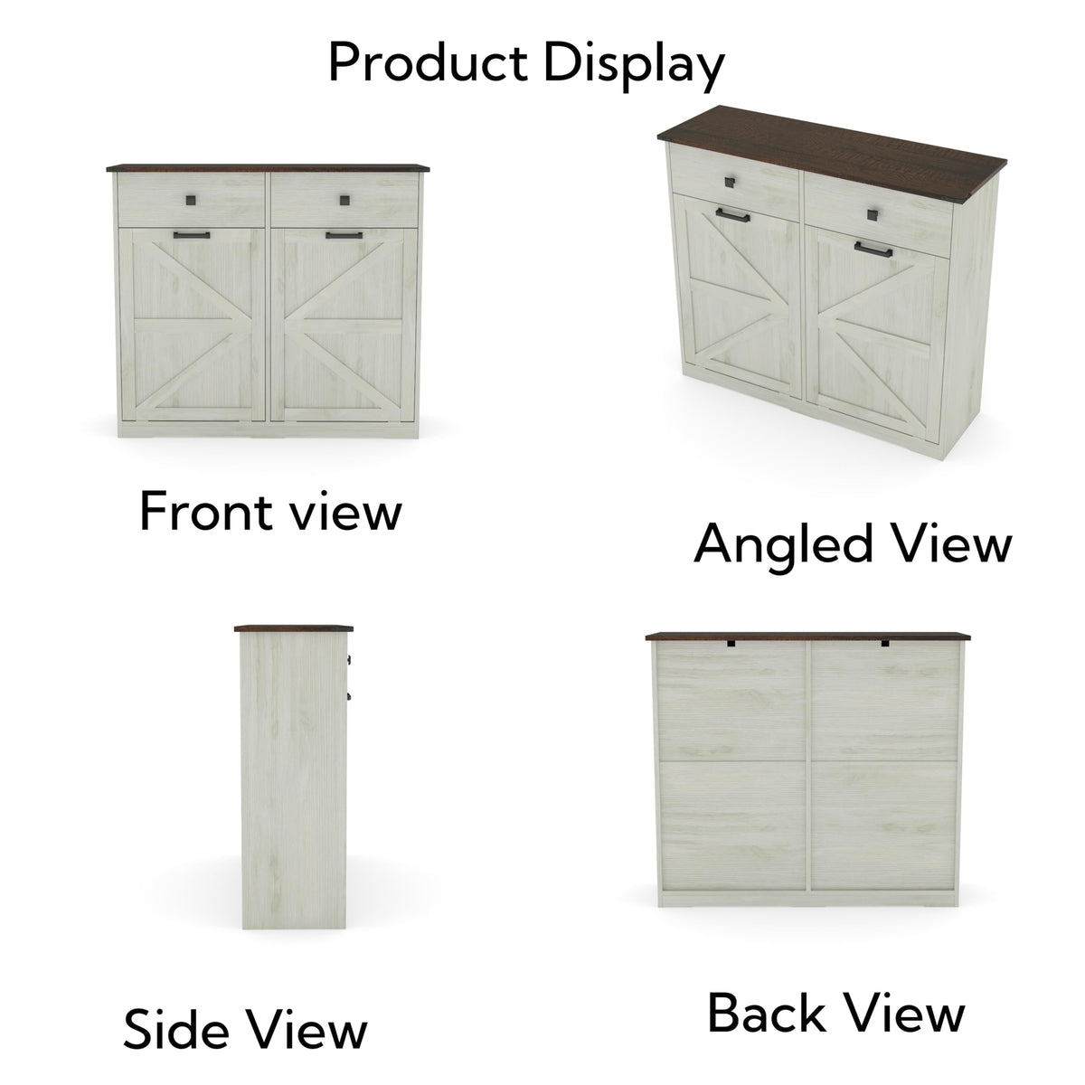 Double Tilt Out Trash Cabinet with Hideaway Drawer J853652