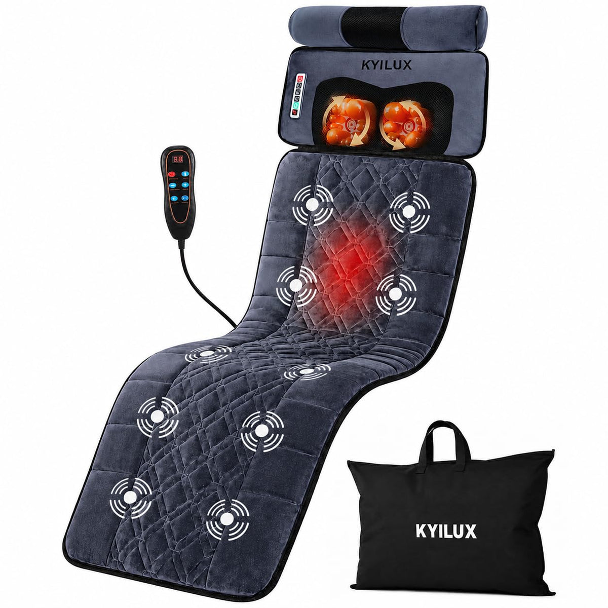 Vibration Massage Mat with Heat and Detachable Neck Massager D71324
