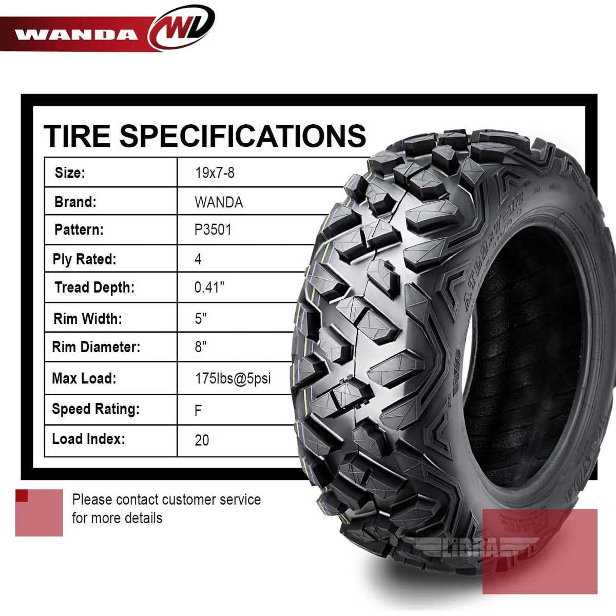 2 ATV Tires 19x7-8 Q856