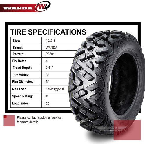 2 ATV Tires 19x7-8 Q856