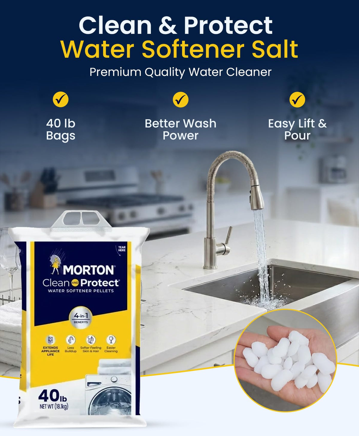 Water Softener Salt Pellets 40 lb 4 Pack R645