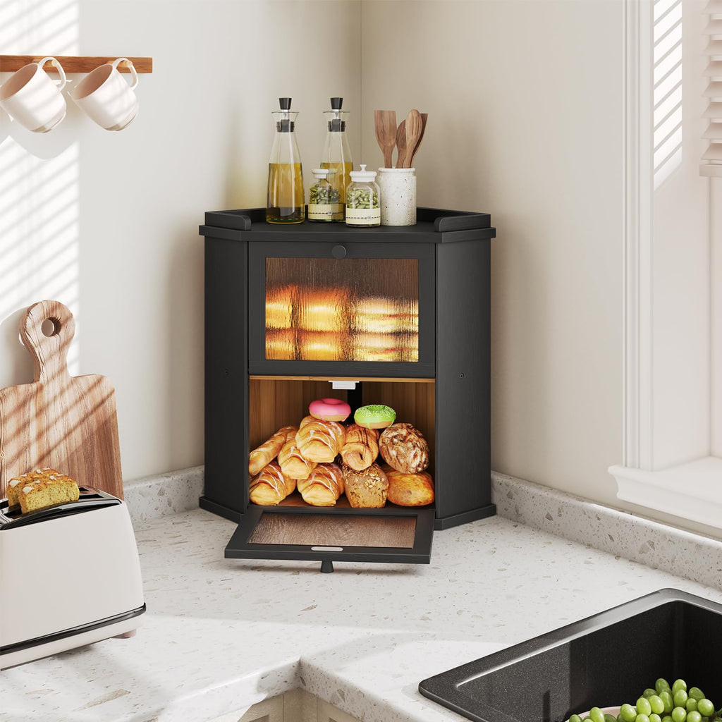 2-Tier Bamboo Bread Box R718773