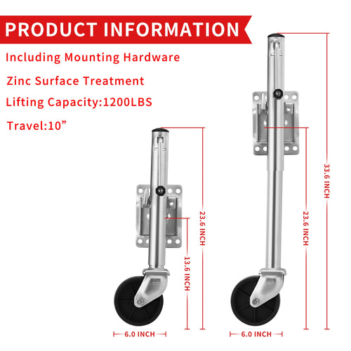 1200 lbs Boat Trailer Jack with 6 Inch Wheel D27472