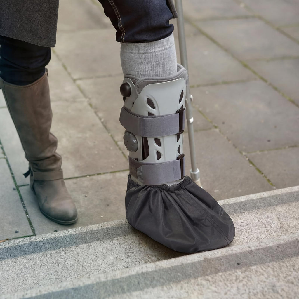 Light Gray Waterproof Non Slip Walking Boot Covers 2 Pairs O160