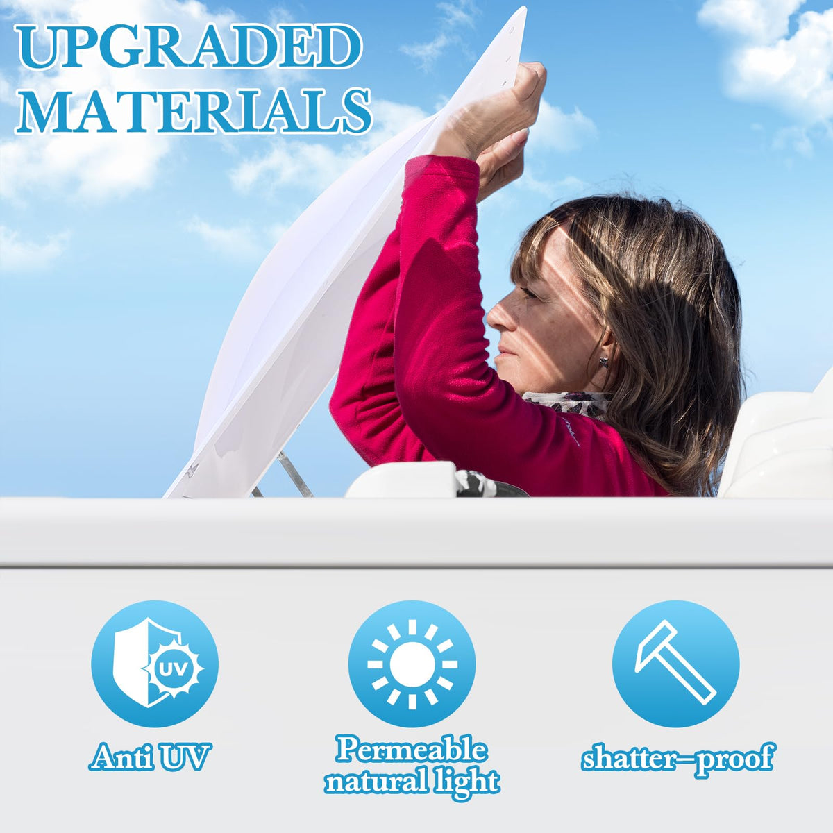 18" x 26" RV Skylight Replacement Milky White P1592