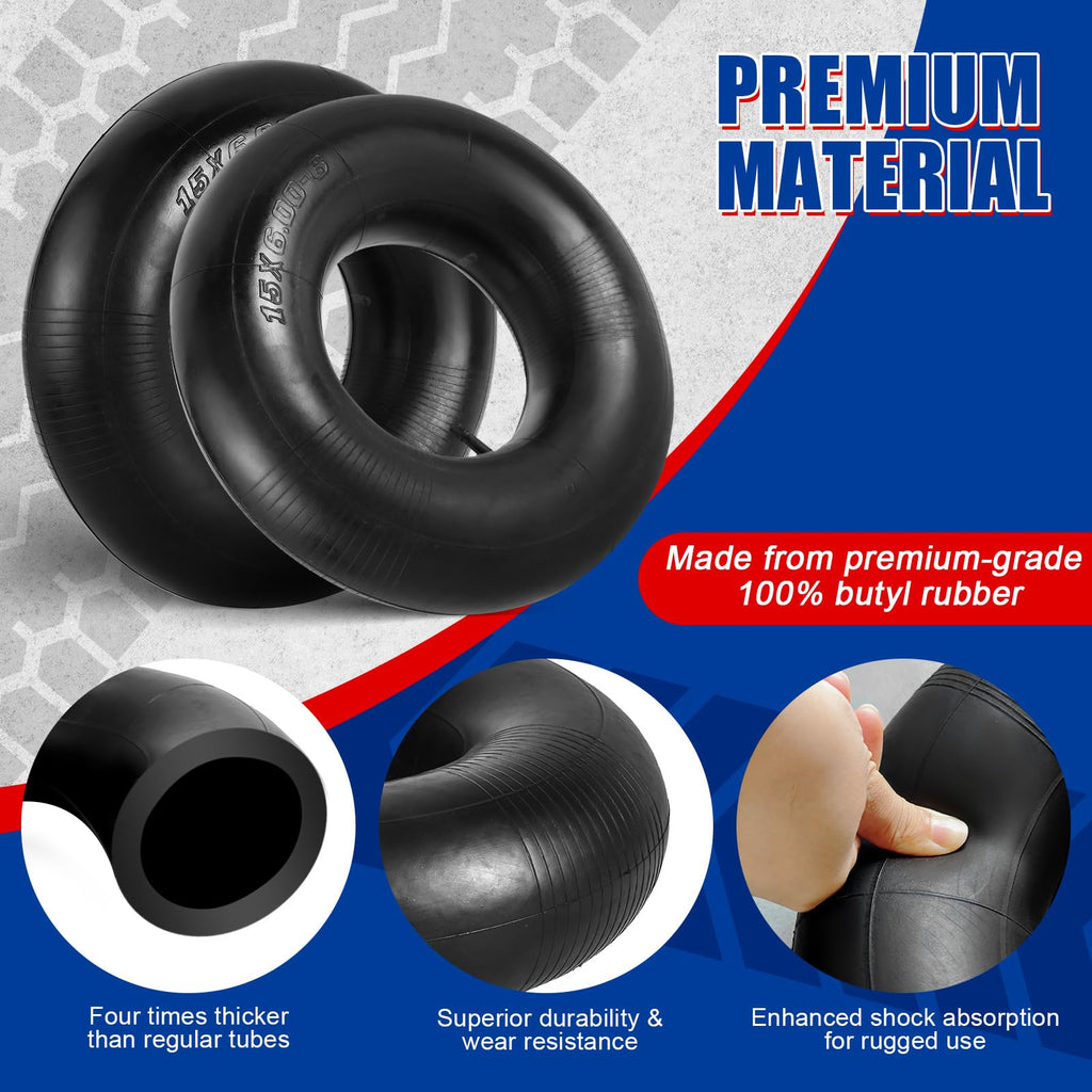 2 Pack 15 x 6.00-6 Inner Tubes Set O6198