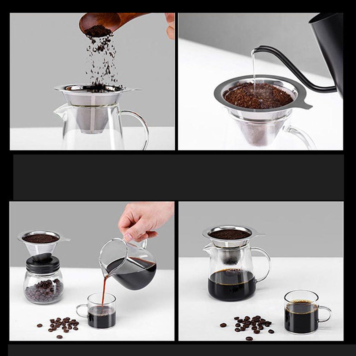 Reusable Stainless Steel Cone Coffee Filter O322