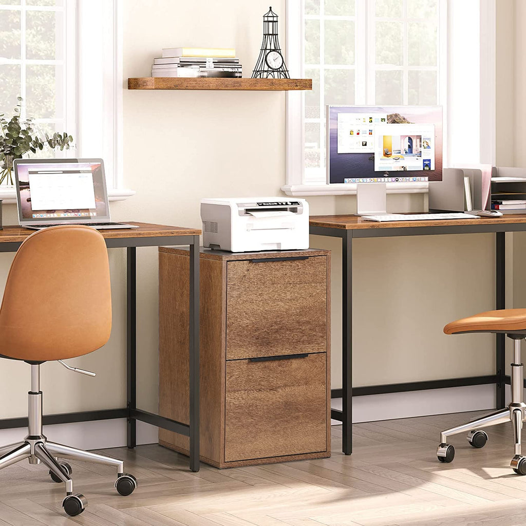 2 Drawer Wood File Cabinet with Hanging Bars L9759