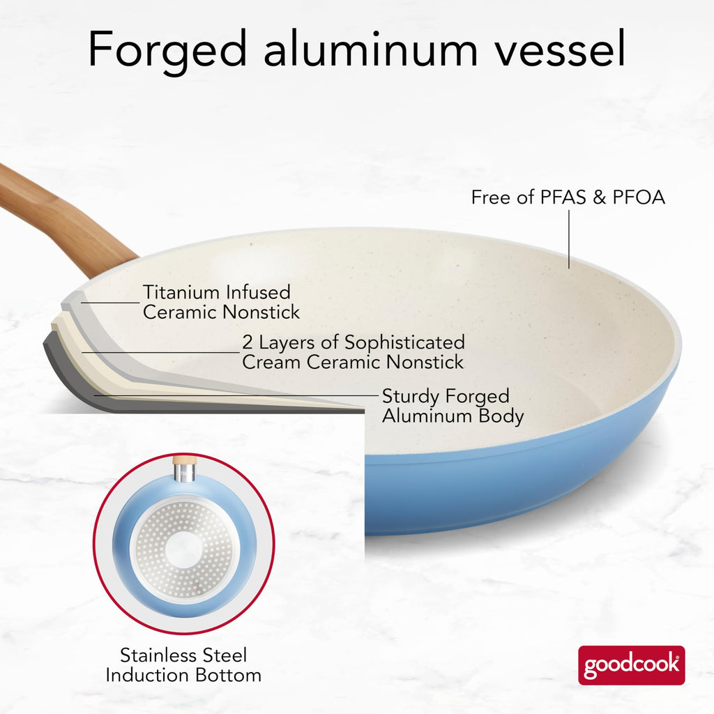 12-Piece Light Blue Ceramic Titanium-Infused Nonstick Cookware Set W902255