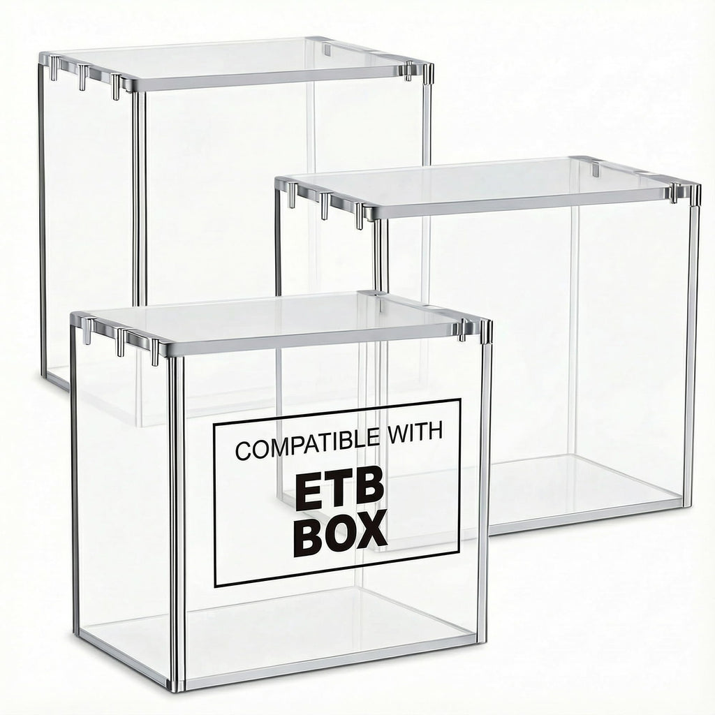 Clear Acrylic Display Boxes 3-Pack with Magnetic Lids S970910